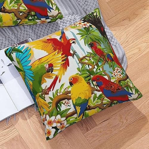 Miniatura 7 de Fundas de almohada de lino y algodón de 18 x 18 pulgadas, fundas de cojín cuadradas para sofá cama