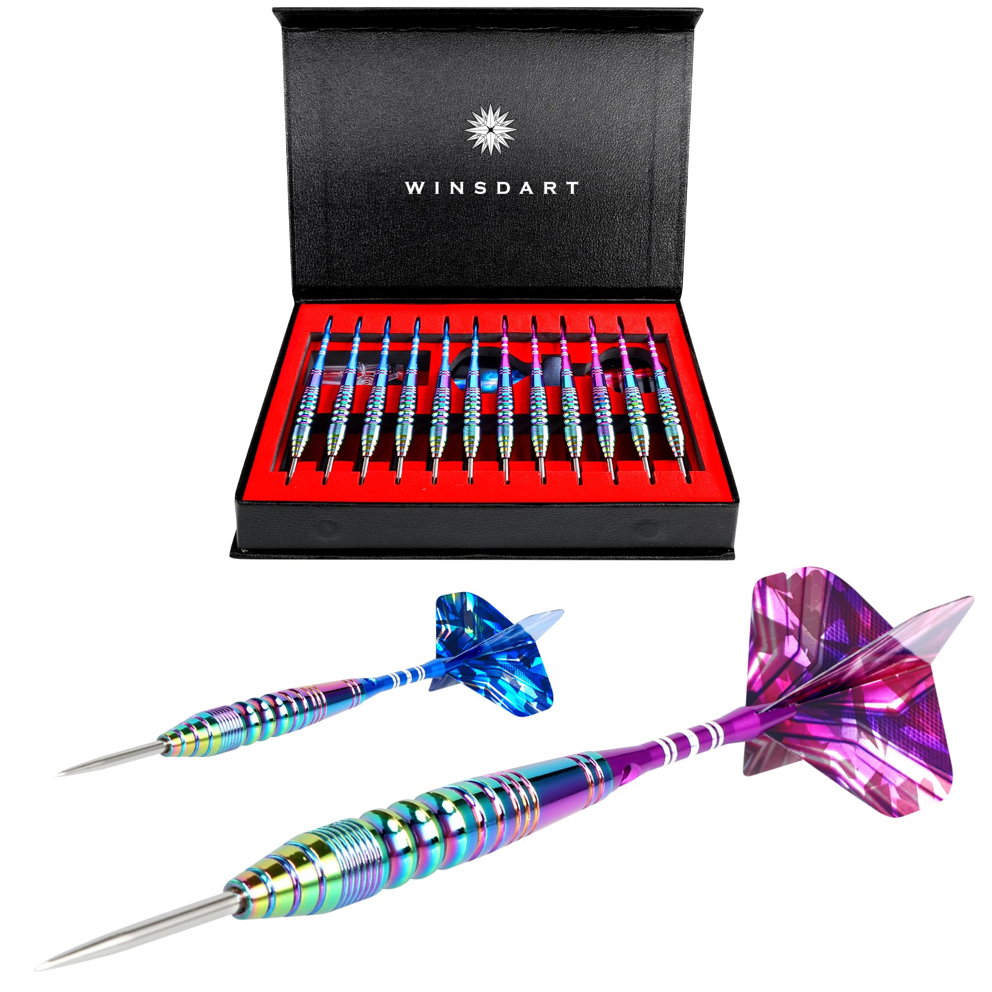 WINSDART Darts Metal Tip Set,Steel Tip Darts,12pcs 22g,Gift Box,Mens Gifts