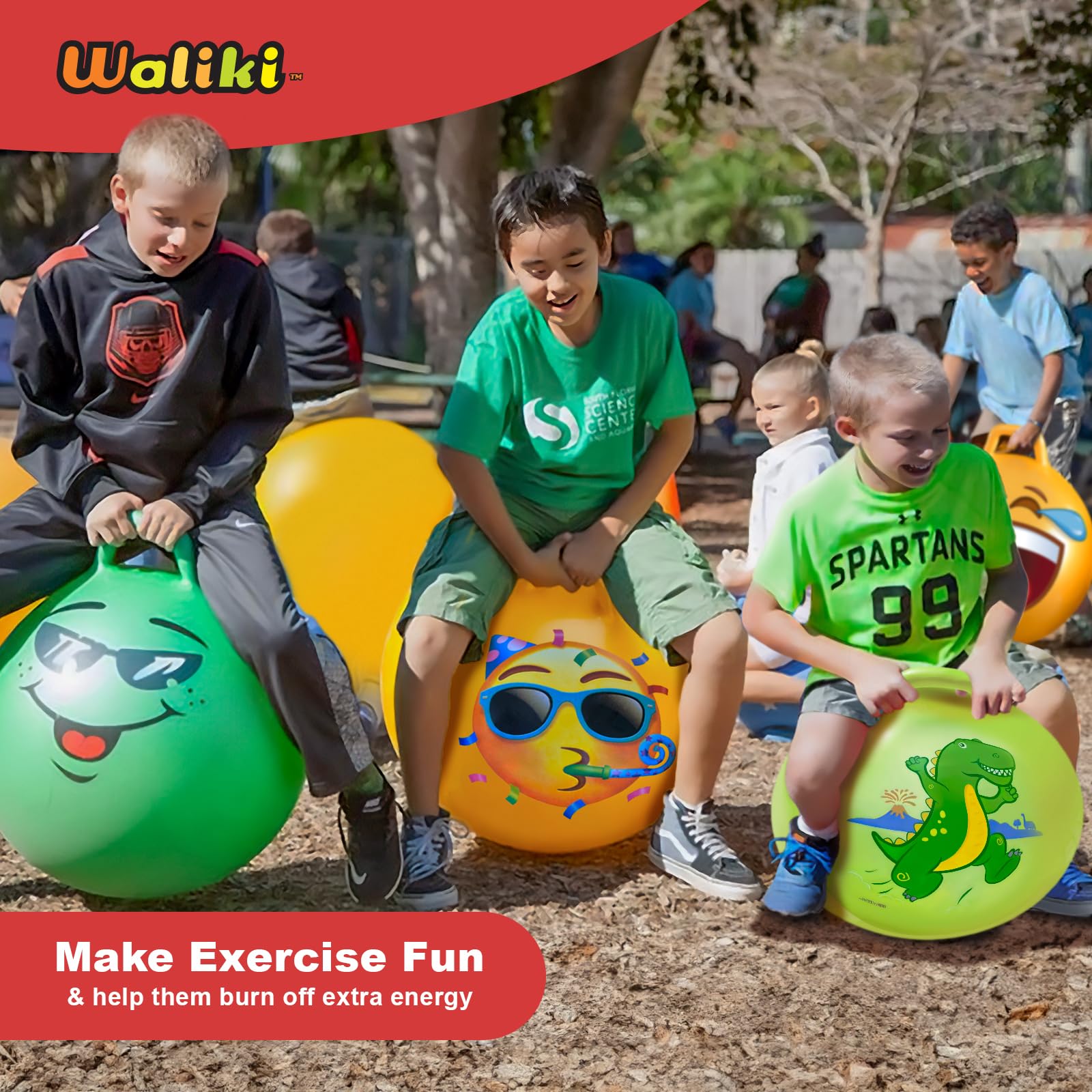 WALIKI Dino Hopper Ball for Kids 3-6 | T-Rex Hippity Hop | Jumping Hopping Ball - Image 7