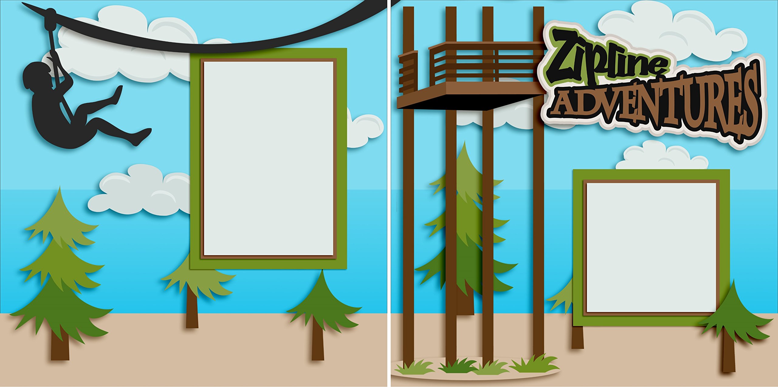 Amazon.com: Ziplining - Premade Scrapbook Pages - EZ Layout 2582