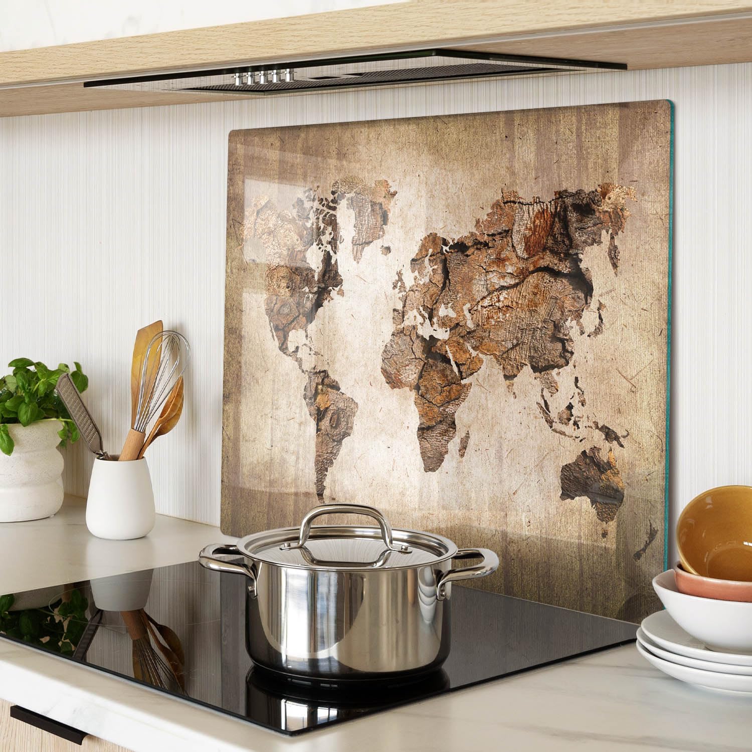 Tagliere in Vetro Protezione 60x52 cm da Cucina con Piedini