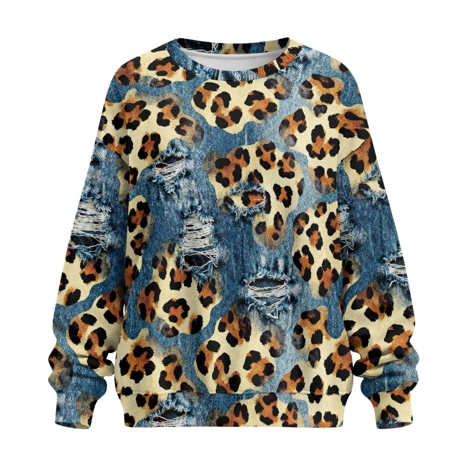 Bluza oversize damska bluza z okrągłym dekoltem sweter koszule z długim rękawem wygodny sweter z kieszenią jesienne zimowe stroje