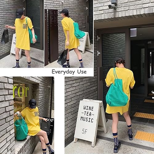 Miniatura 7 de Bolsa de malla de playa para juguetes de arena, plegable, ligera, duradera, al aire libre, compras, viajes, natación