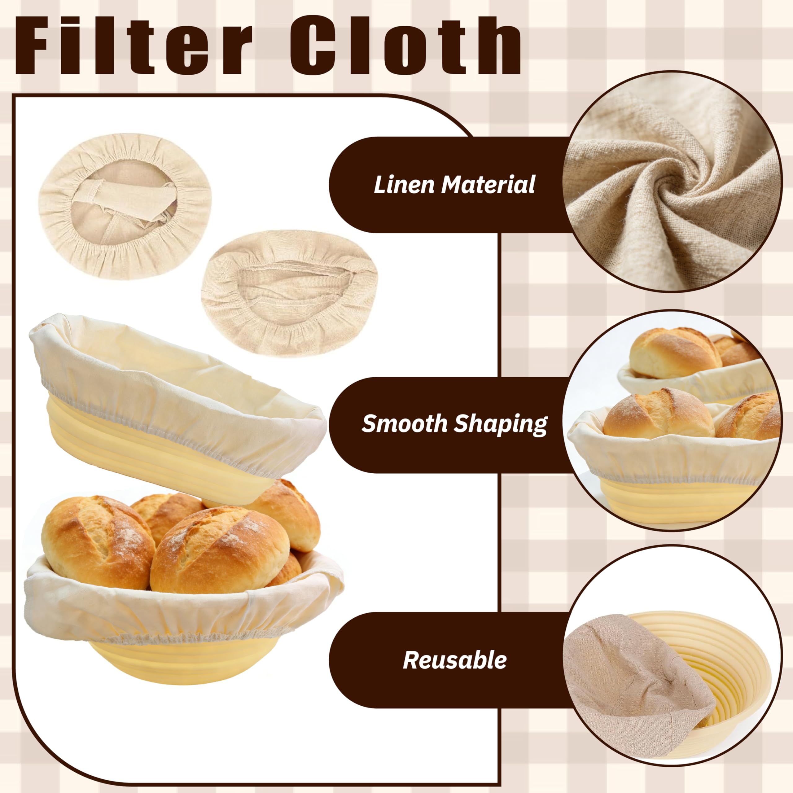 Silikon Brot Gärkorb Set (23 cm rund & 25 cm ovale) - Sauerteig-Gärkorb Inkl. Teigschaber, Rostmesser & Gärtuch – Faltbar, hygienisch, perfekt für Anfänger & Profis (10PS)