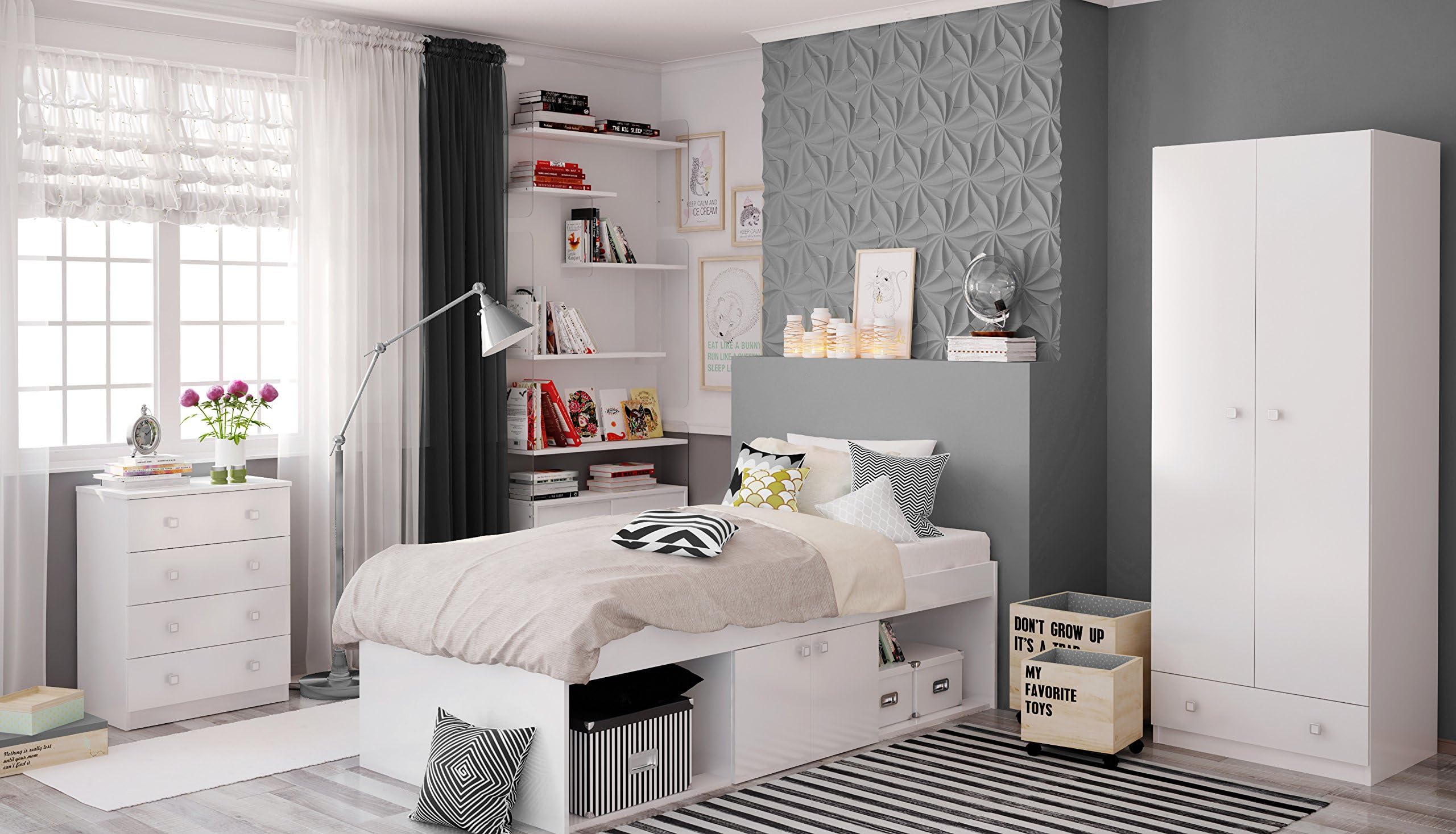 Kidsaw Low Sleeper White Cabin Single Bed