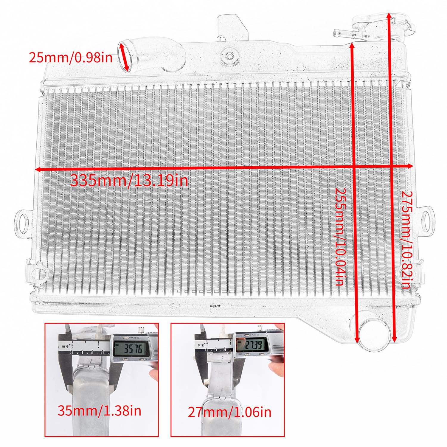 Chłodnica intercooler Intercooler do turbiny Pasuje do Tenere 700 2019-2025 chłodnica silnika ze stopu aluminium chłodzenie chłodnicy zbiornik na wodę motocykl(Silver)