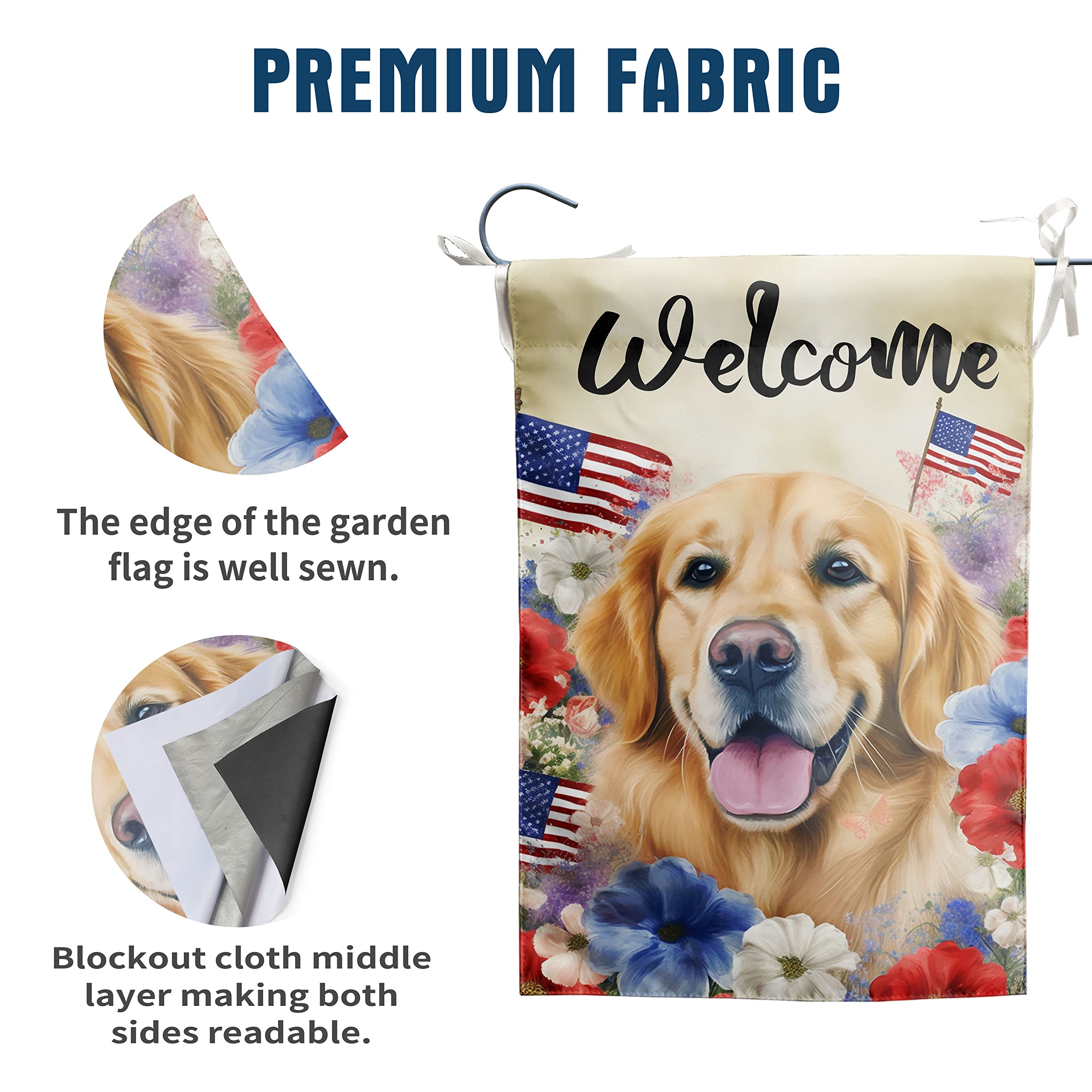 Balgardekor Drapeau De Jardin « Welcome Fall Golden Retriever