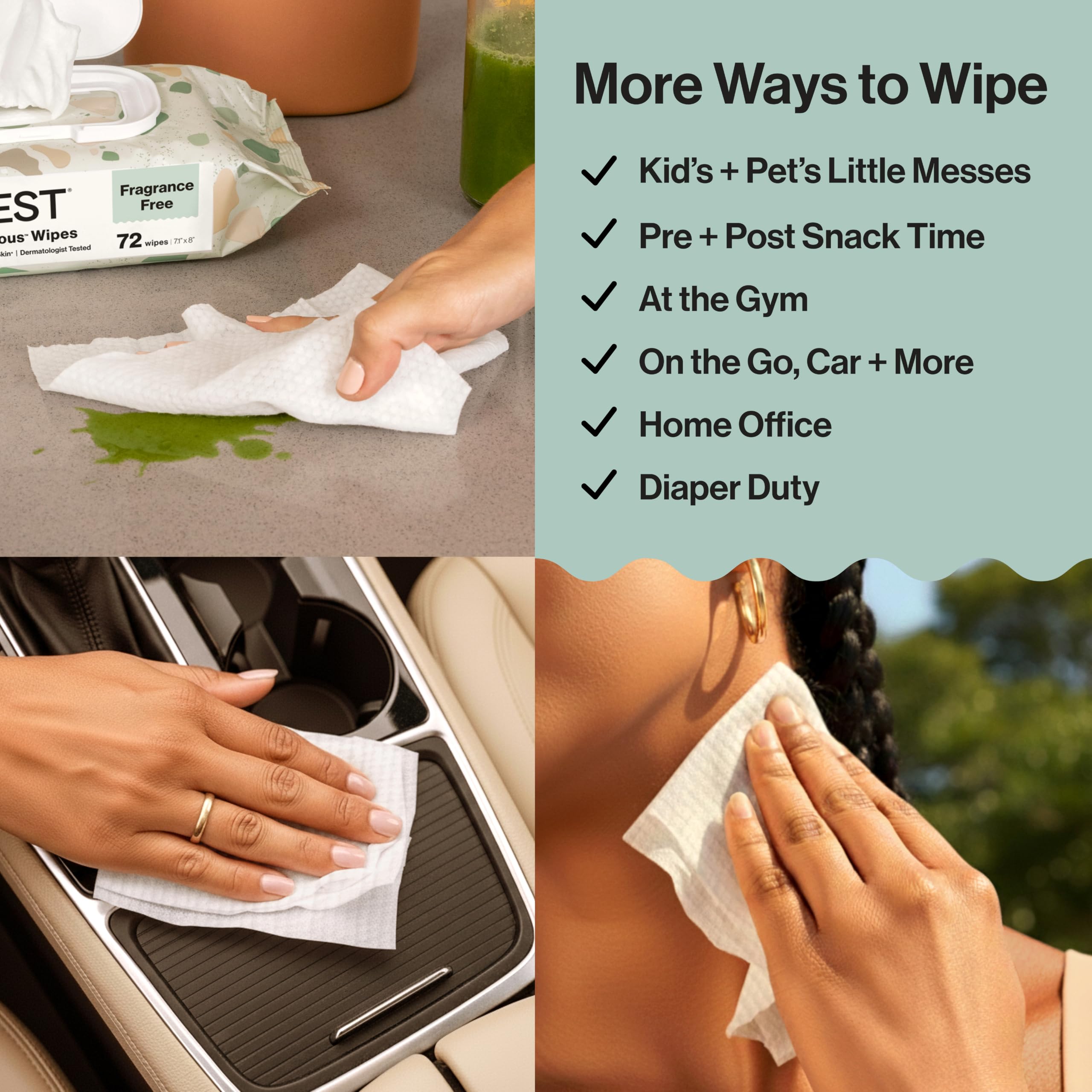 The Honest Company Baby Wipes - 720 Count | Play wzór | Ponad 99 procent wody | Czysta i delikatna | Plant-Based | Fragrance Free | Extra Thick & Durable Wet Wipes
