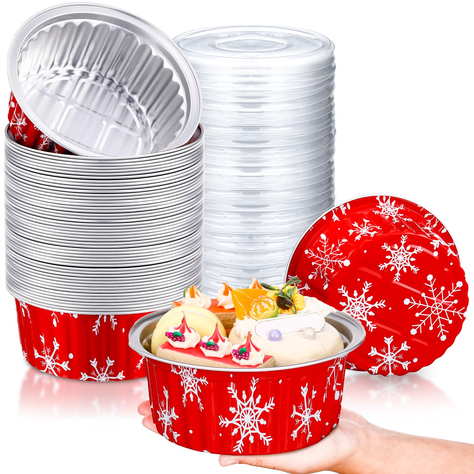 Amazon.com: Ziliny 50 Pcs 1lb Christmas Bread Loaf Pans with Lids