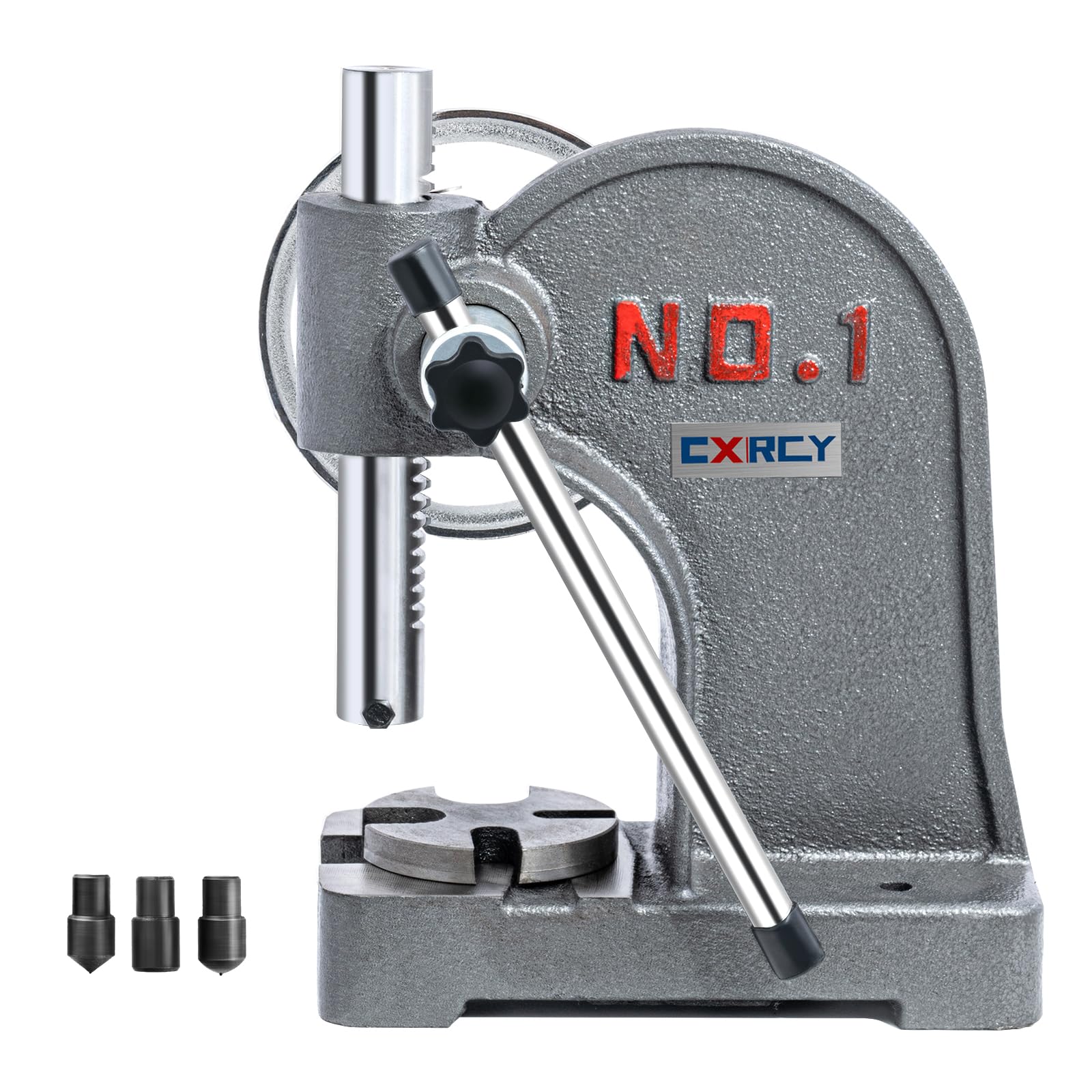 CXRCY Arbor Press 1 Ton Round Ram with Hand Wheel, Cast Iron Upgraded Manual Arbor Press, 5.5" Maximum Height, Desktop Arbor Press, Metal Punch Press Machine for Stamping Bending Forming Stretching-image-40