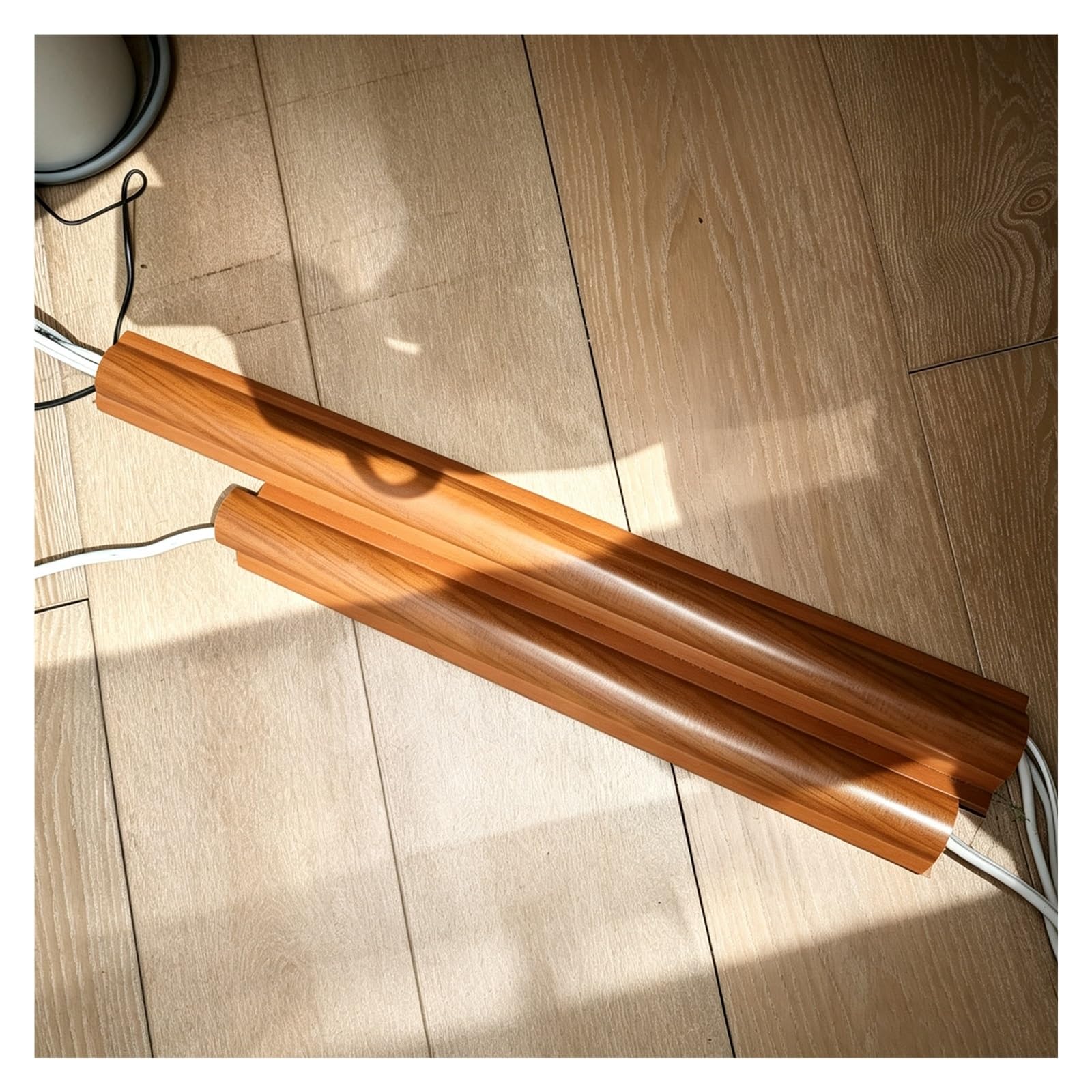 Analeta de Cables con Acabado de Madera en PVC, Cubierta para Gestión | Oculta Cables de TV, Alimentación y Red, Crea una Apariencia de Pared Limpia y Decorativa(Model D,L-150cm/59.1in)