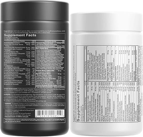 Miniatura 2 de Codeage Paquete multivitamínico diario: Multivitaminas para mujeres y hombres, vitaminas B, probióticos, mezclas a base de alimentos, 120 cápsulas