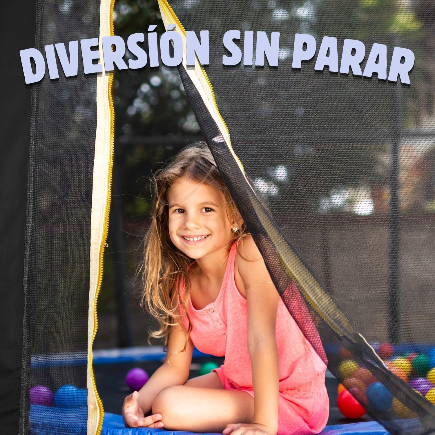 JumPop® Trampolines para Niños en 183/244/305cm con Tobogán de Regalo + Canasta y Pelota de Basket | Camas Elásticas para Niños Exteriores con Vídeo QR incluído de Montaje