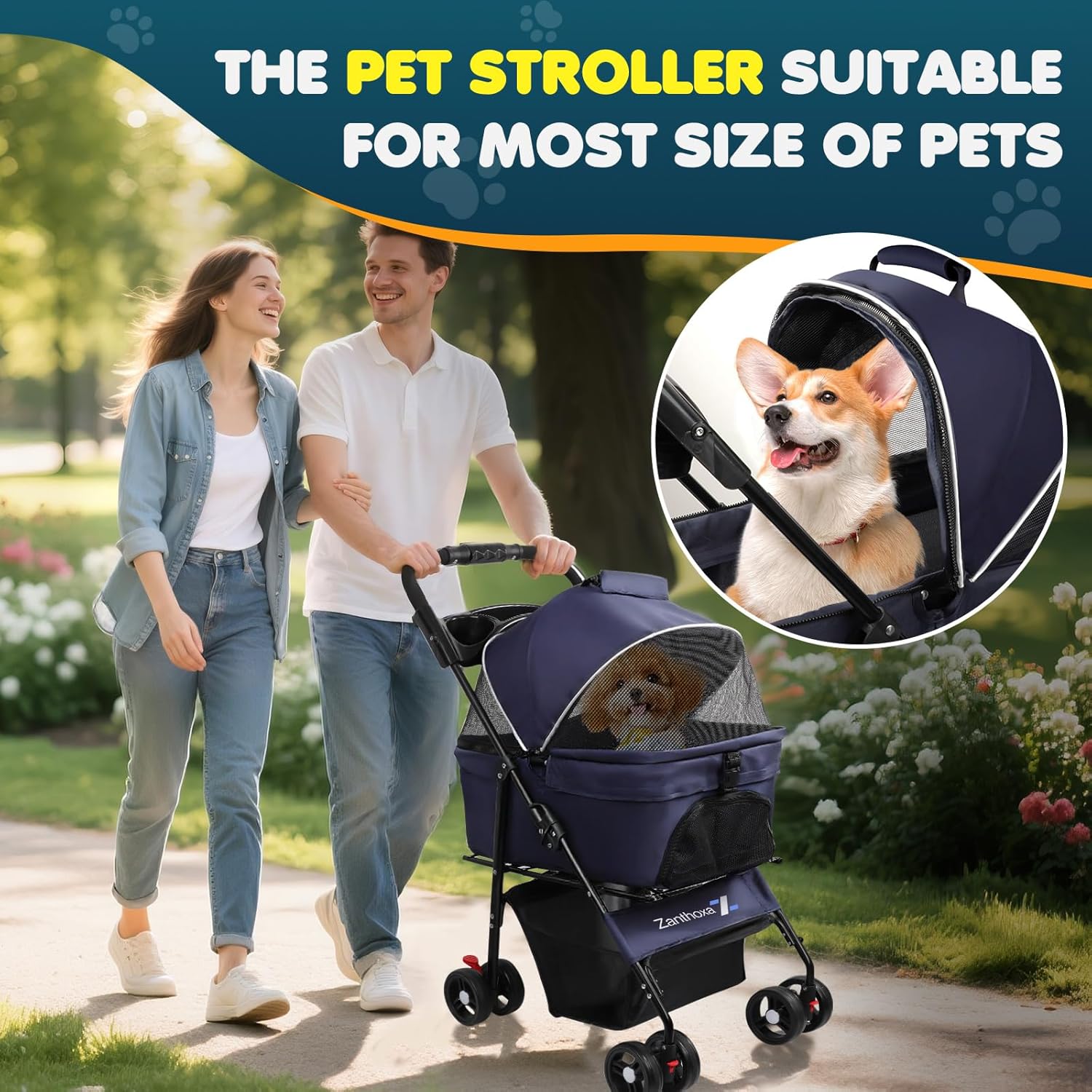 The Ultimate Pet Stroller: Lightweight, Foldable & Perfect for Medium Dogs!