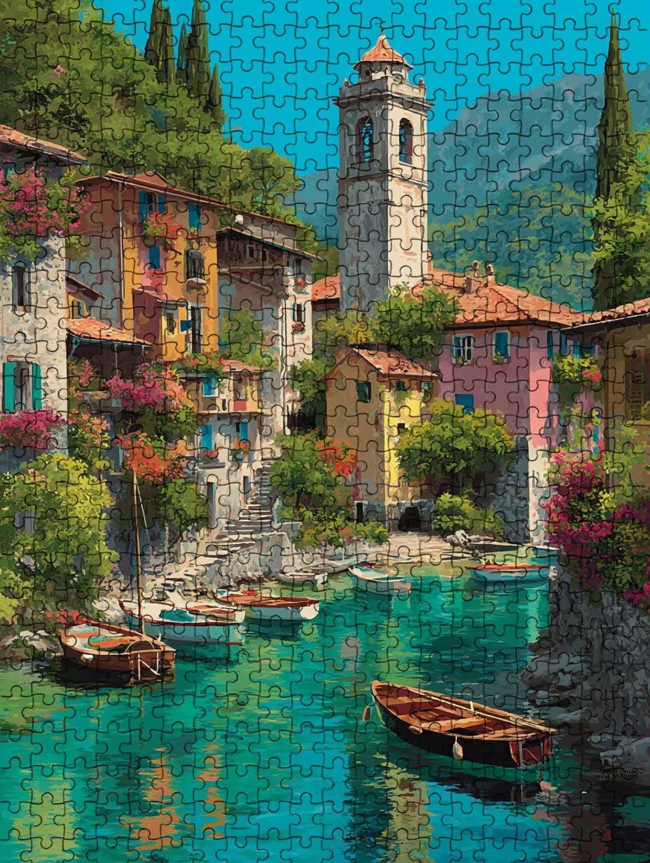 Villaggio Idyllico Puzzle 1000 Pezzi, 3D Puzzle per Adulti Impegnativo, Educa Puzzles Artistico, Divertente E Stimolante Puzzles Decorativo per La Famiglia, Regalo e Decorazione Pareti FNKL6-992