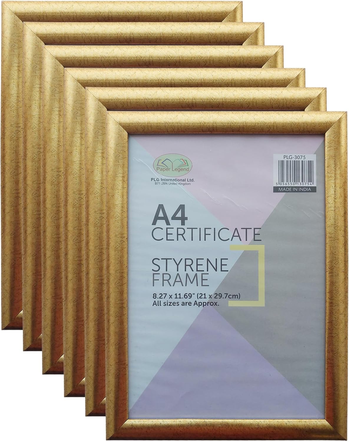 M1SS (Set of 6 A4 Gold Photo Frame Styrene Front A4 Size Picture