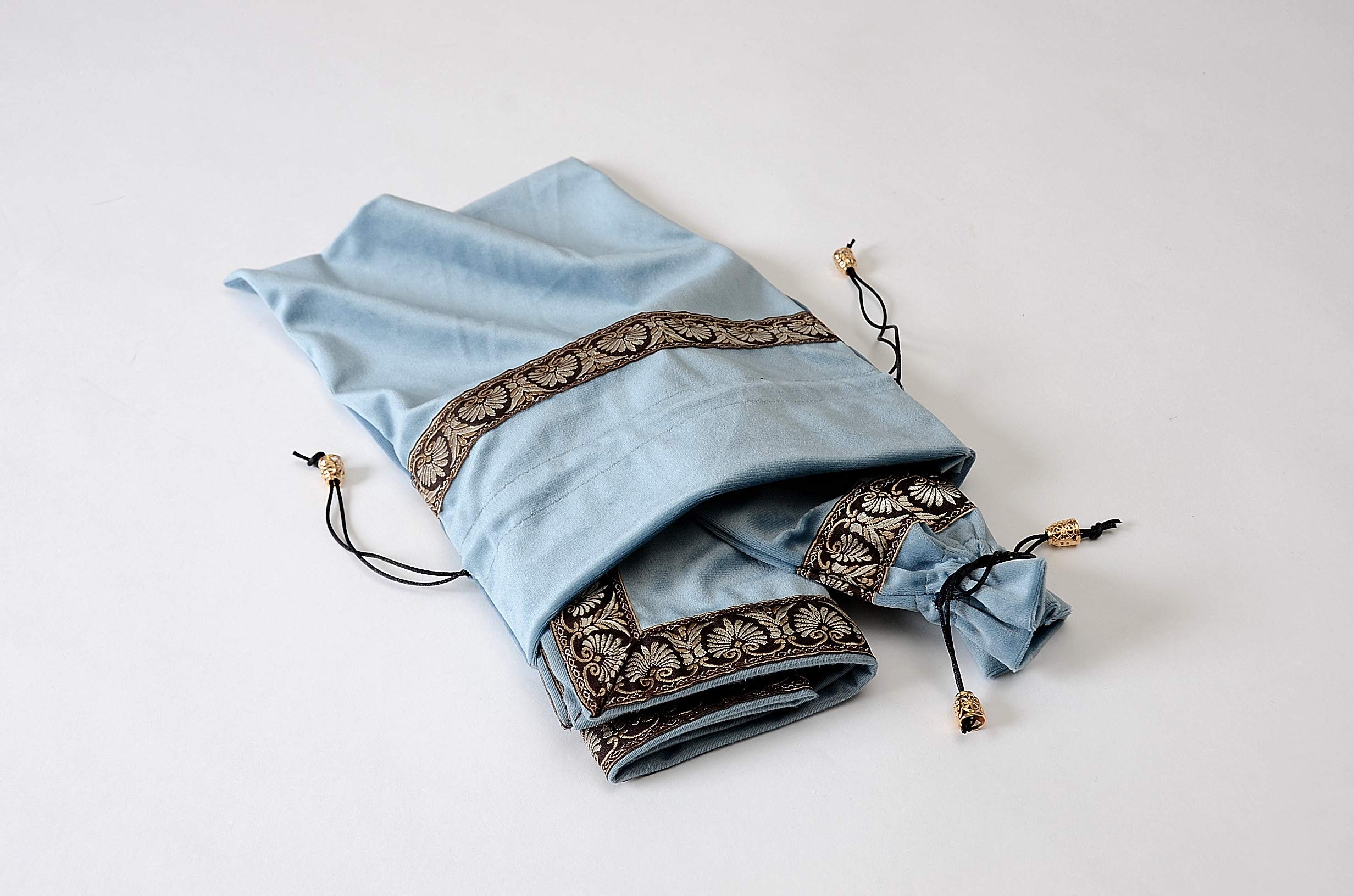 【現物限り⭐︎B品】海外製ロココ調ベルベット✖️タッセルタロット用テーブルクロス アストロジーベルベットのタロットクロス ミニサイズ NAVY