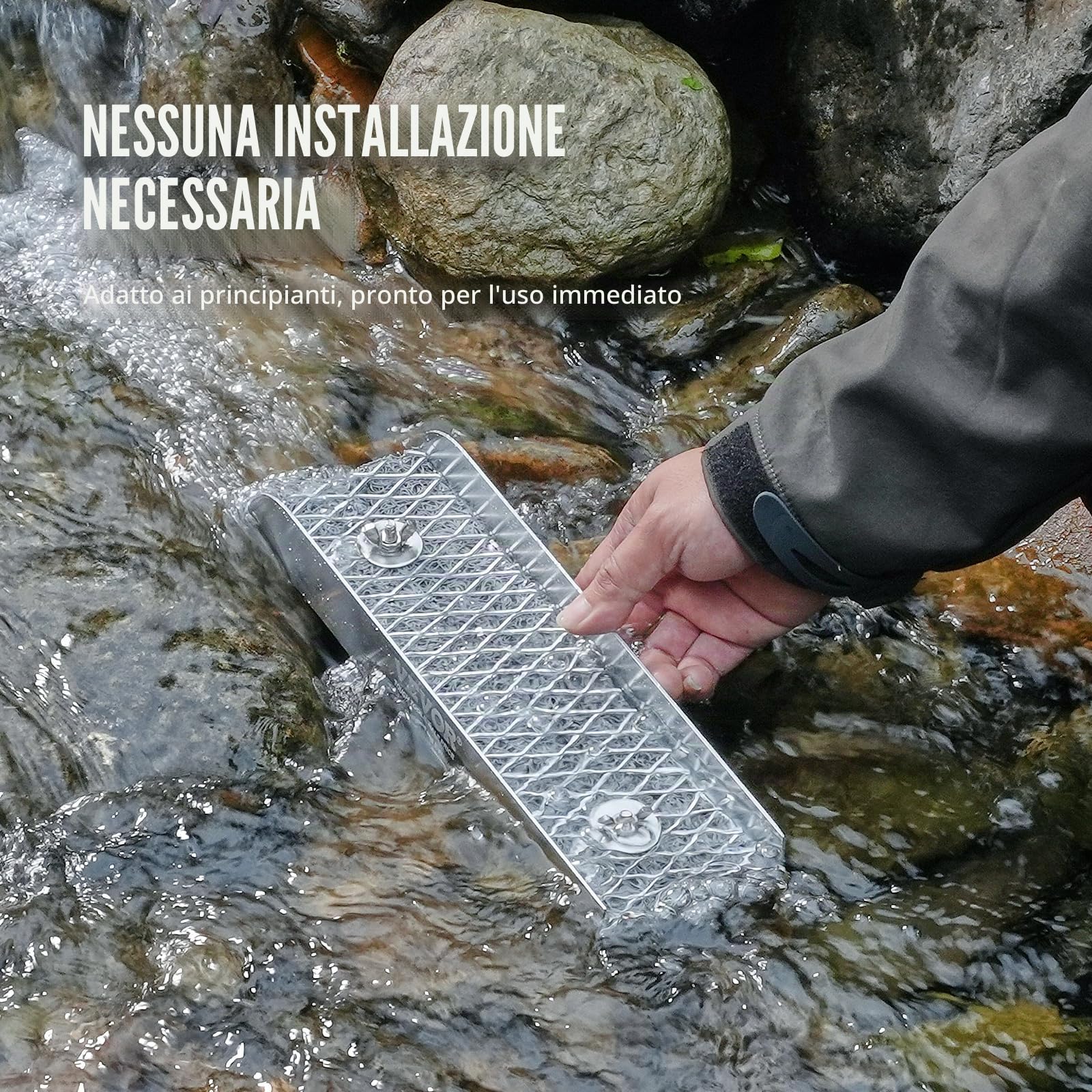 VEVOR Kit per Ricerca dell'Oro Mini Cassetta di Sicurezza, Attrezzatura per l'Estrazione d'Oro in Alluminio da 12 Pollici, Kit Pentola per Ricerca dell'Oro da 16 Pezzi Accessori Completi 8,9x30,48 cm