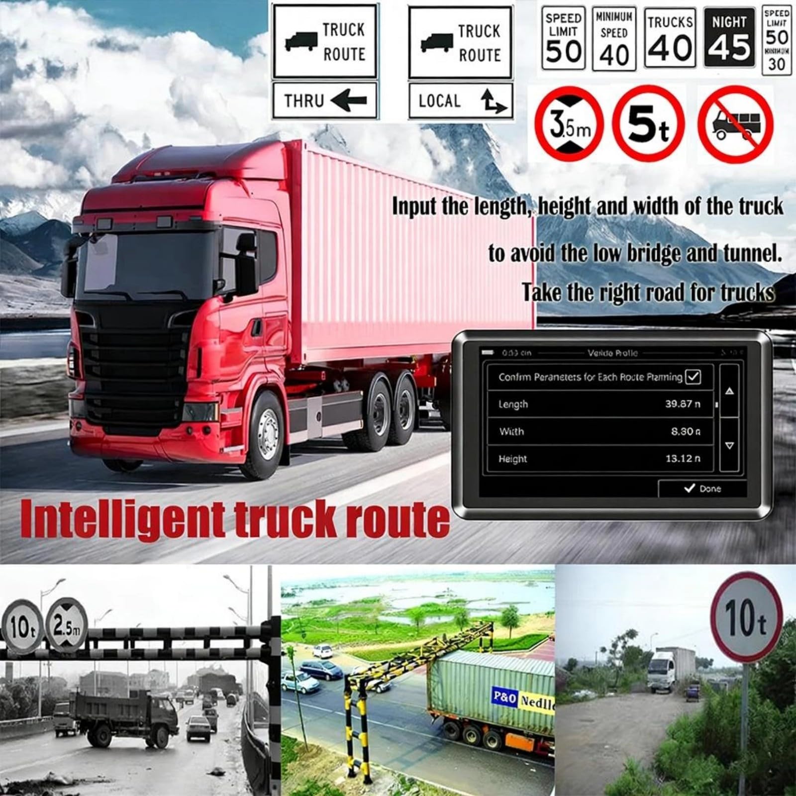 Navigateurs de Voiture de 8 Go avec écrans tactiles de 7 Pouces préchargés Cartes des États-Unis, du Canada et du Mexique pour Les conducteurs Professionnels de véhicules commerciaux