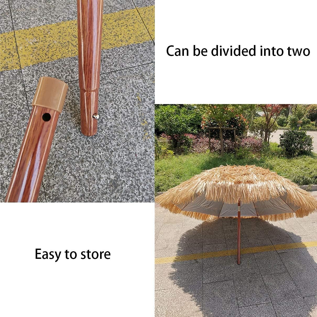 ch Hawaiian Beach Umbrella,2.2m/7.2ft Umbrella Parasol,for Patio Garden Outdoor Sunshade Decoration Patio Umbrella good