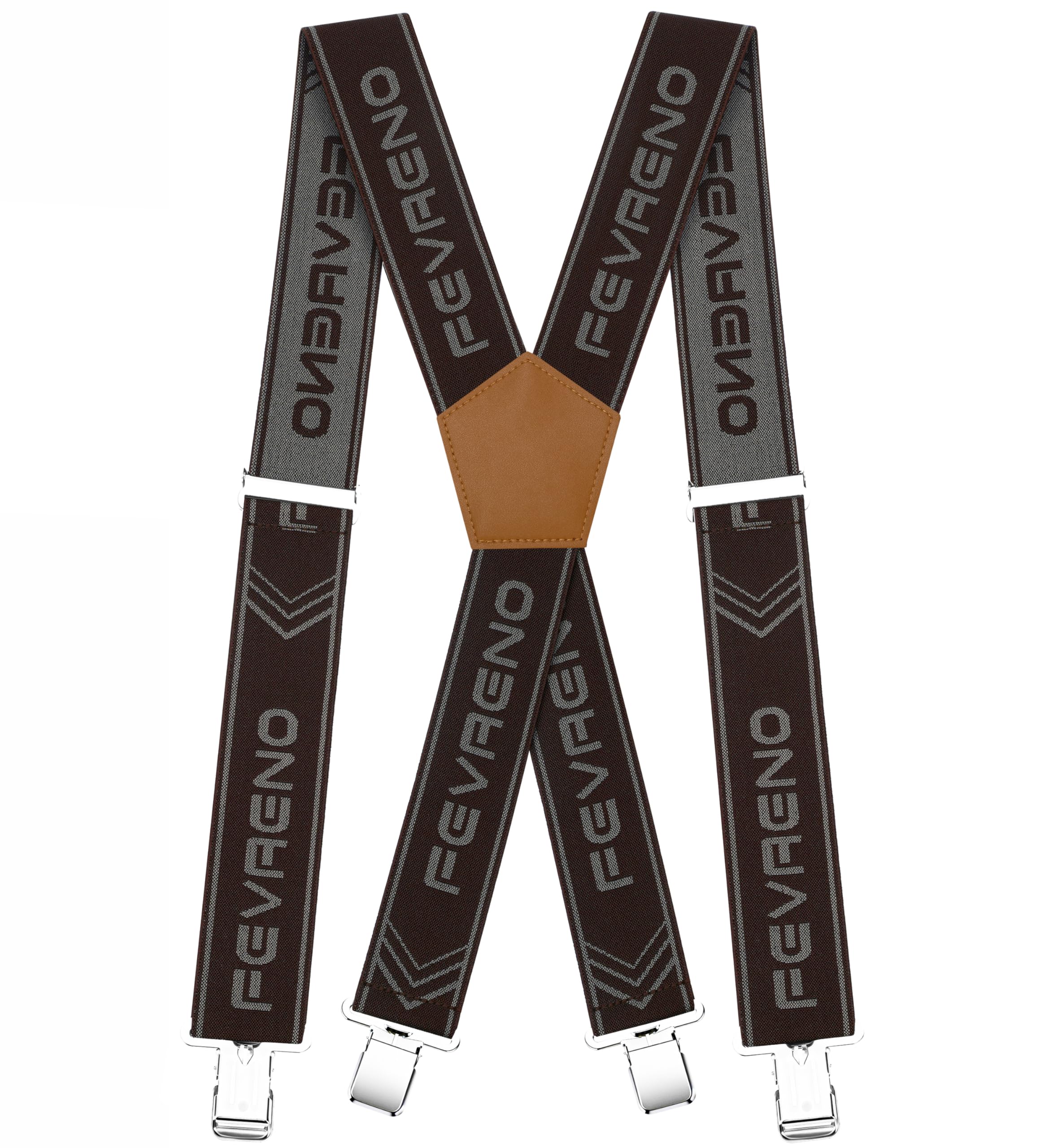 Fevaeno Hosenträger für Herren mit 4 Starken Metal Clips 5cm Breit X Form Einstellbar und Elastische Einheitsgröße Hosenträger für Männer und Damen
