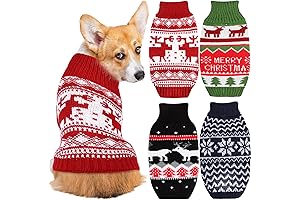 Adorable 4-Piece Dog Christmas Sweater Set: Comfort and Style for Your Canine Companion