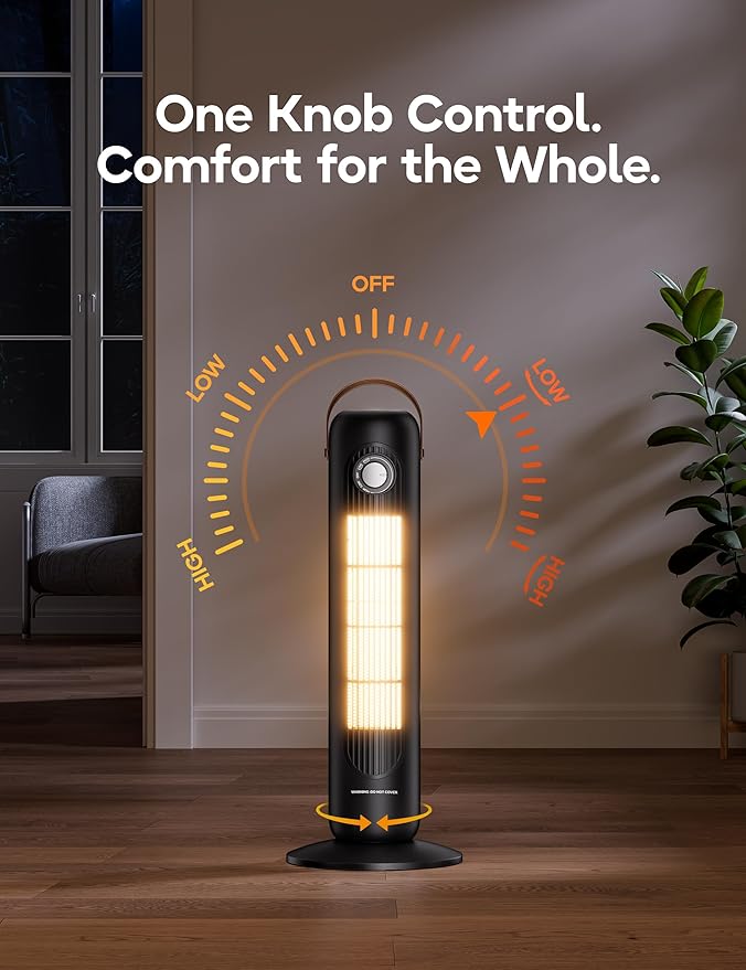 Calefactor Eléctrico Portátil Cerámico PTC 1500W con Oscilación y Protección miniatura 7