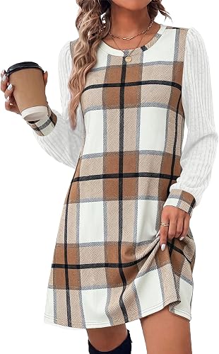 OFEEFAN Womens Long Sleeve Tunic Dresses 2026 Sweater Dress Fall Winter