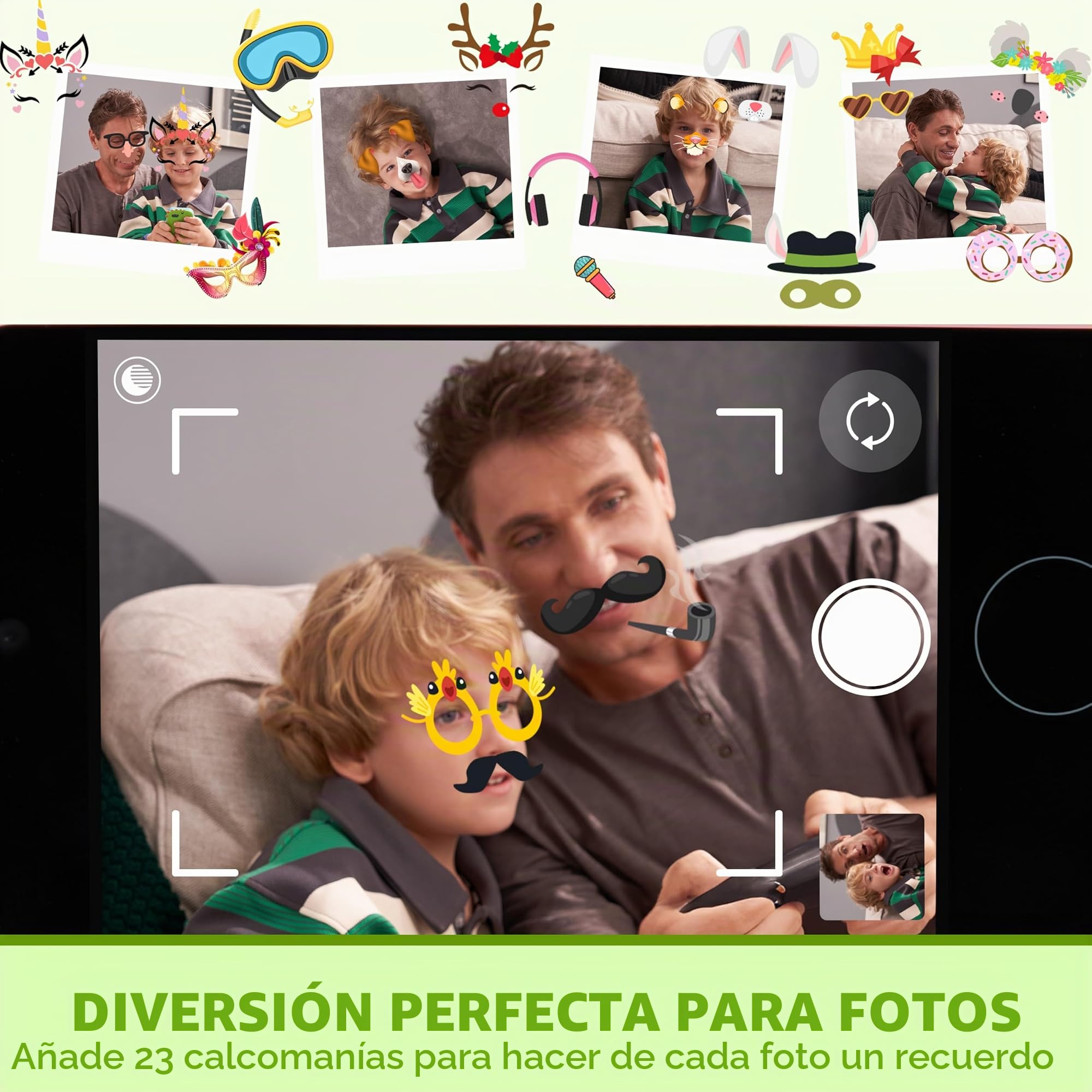 SYNCFUN Kids Smart Phone Toys For Boys Age 3 4 5 6 7 8 9,Touchscreen Kids Mobile Phone with Dual Camera, Game, Music 8GB Card,Dinosaur