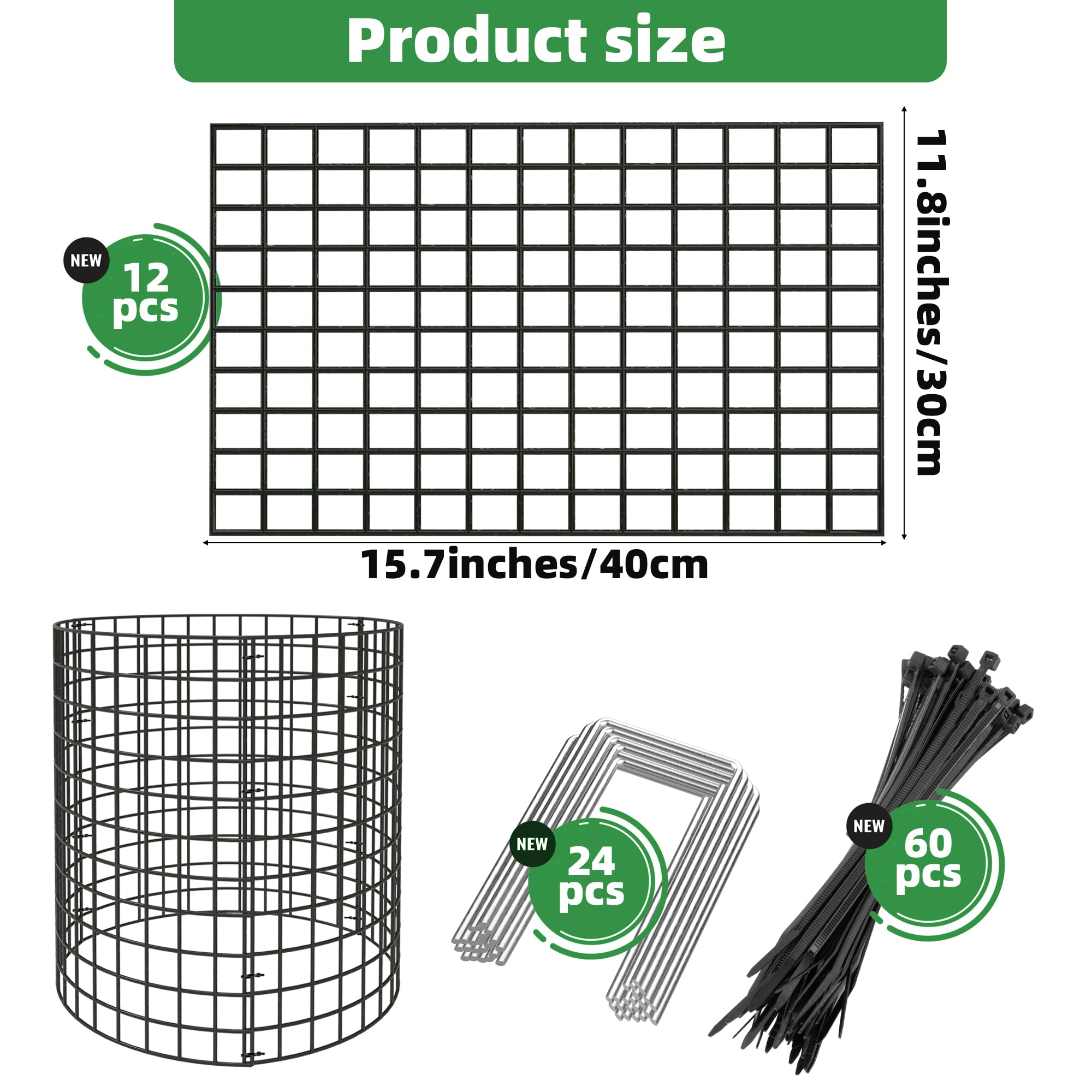 UNIFAMILY 12 protectores de plantas de animales, 4 paquetes de jaula de alambre de metal, jaula protectora de jardín de ciervos, protector de jardín para flores, verduras de conejos, pollos, alambre