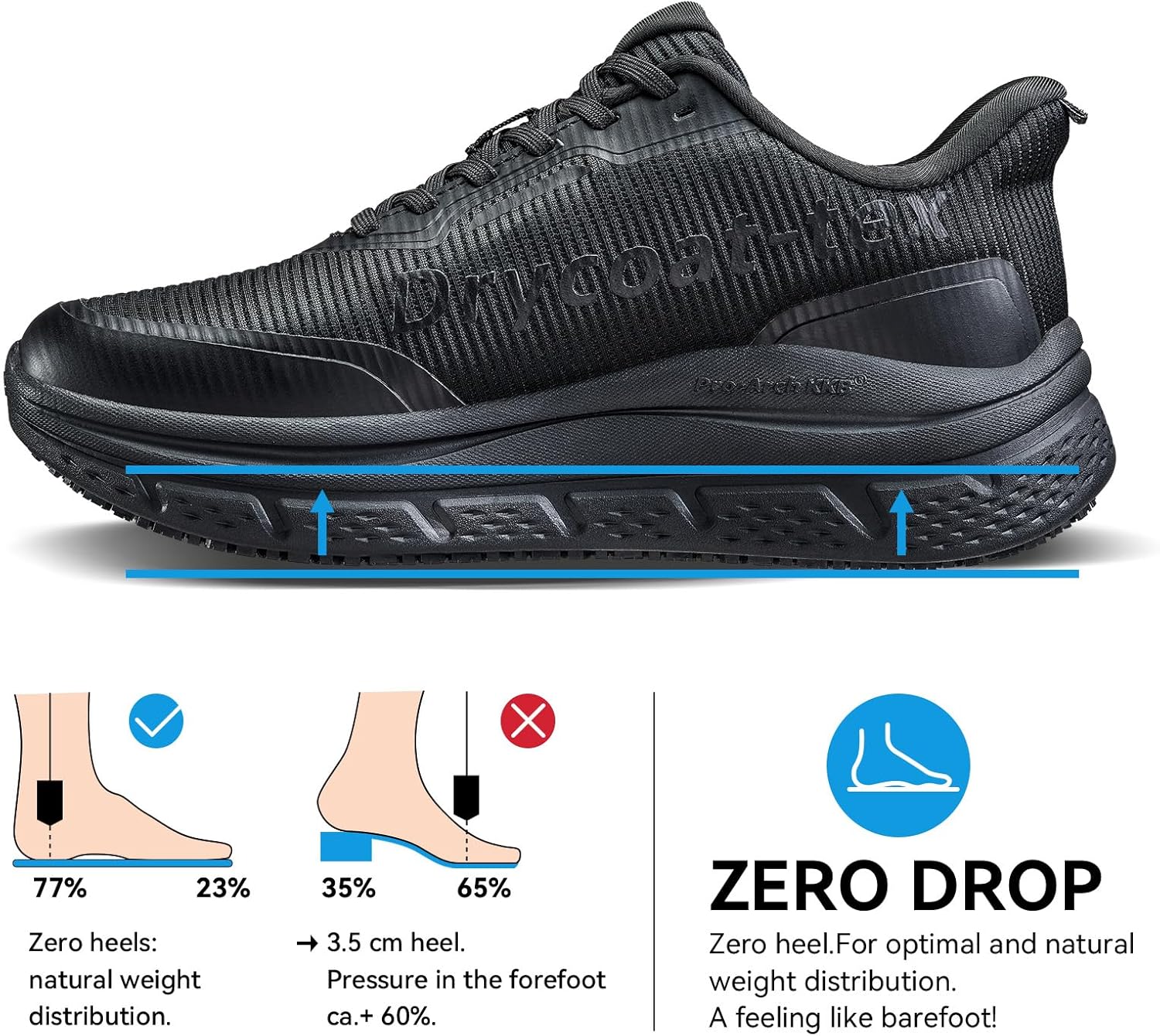 Non Slip Work Shoes Women Slip Resistant Work Shoes for Women,Slip-On Waterproof Walking Shoes for Standing All Day in Nursing Kitchen Restaurant Arch Support Lightweight Black Women 7 - Image 5