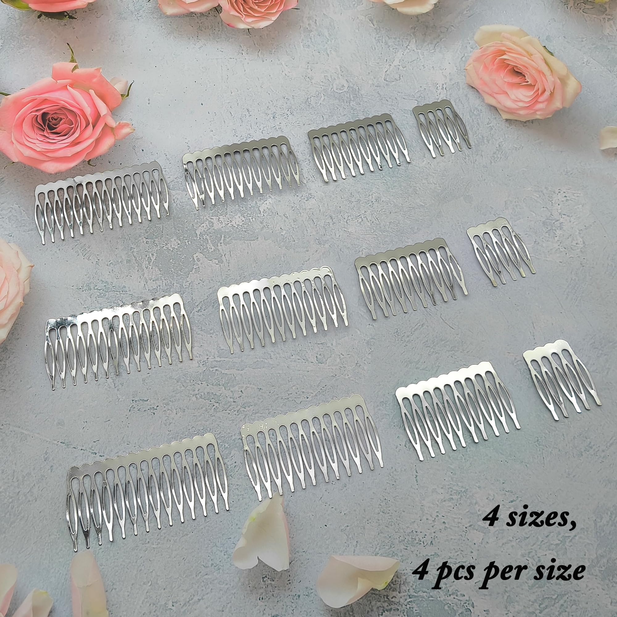 12pcs Peineta Para Velo De Novia 5, 10, 12, 14 Dientes Peine Lateral Para El Cabello Diy Metal Peine Del Pelo Dientes Nupciales Peine Alambre Accesorios Para Tocado Para Niñas y Mujeres