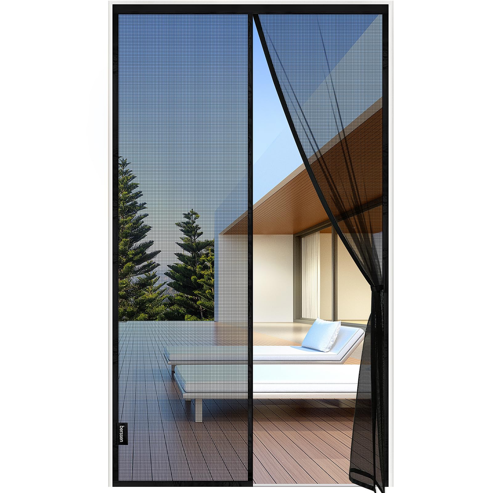 Highly Fireproof – Magnetic Mosquito Net – 120 x 220 cm Fine Mesh – Black — image 1
