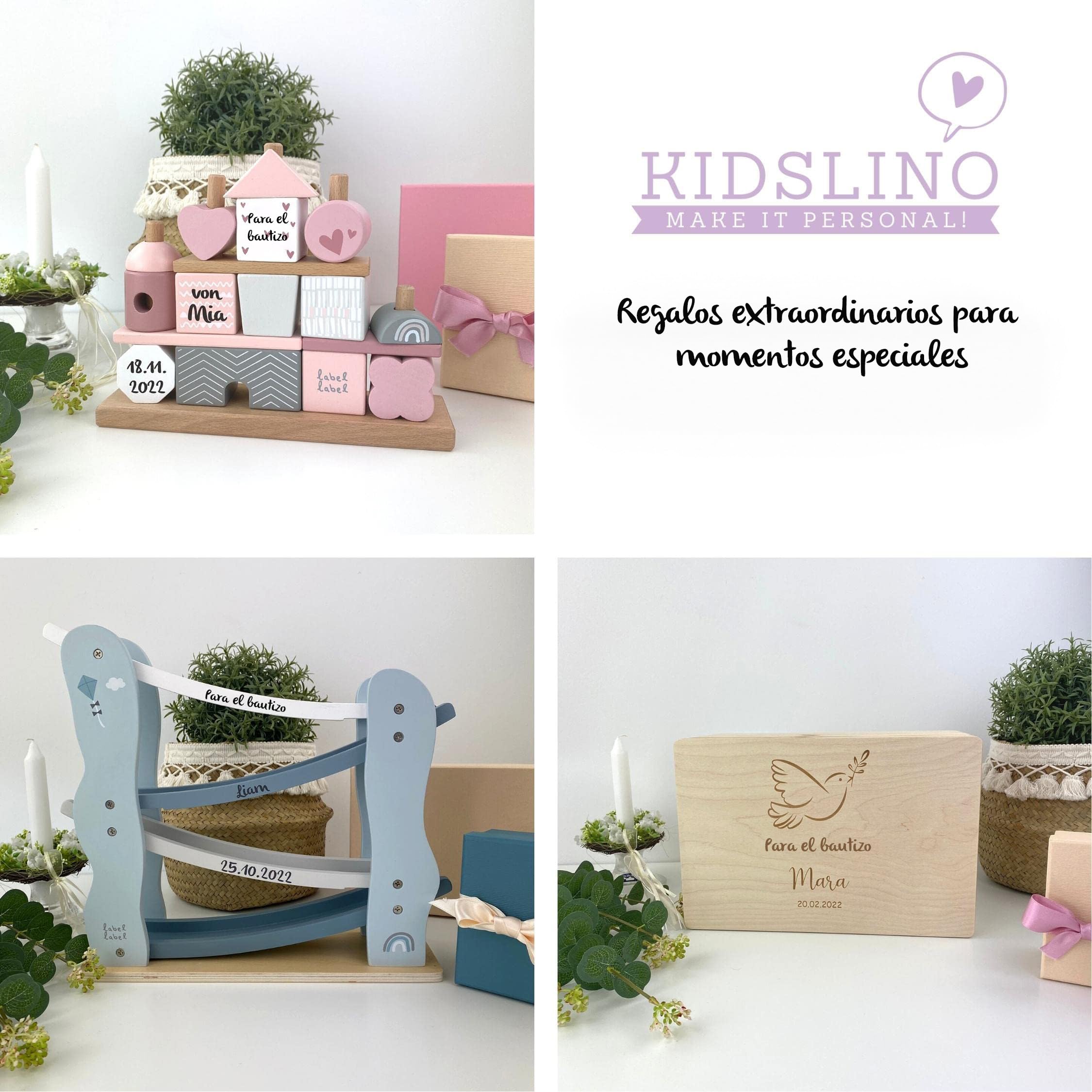 Personalisiertes Holz Taufzug Geschenk Für Mädchen - Mit Regenbogen Design