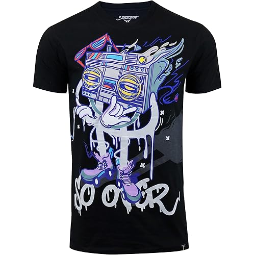 Screenshotbrand Mens Hipster Hip-Hop Premium Tee - Stylish 80's Classic Retro Print T-Shirt