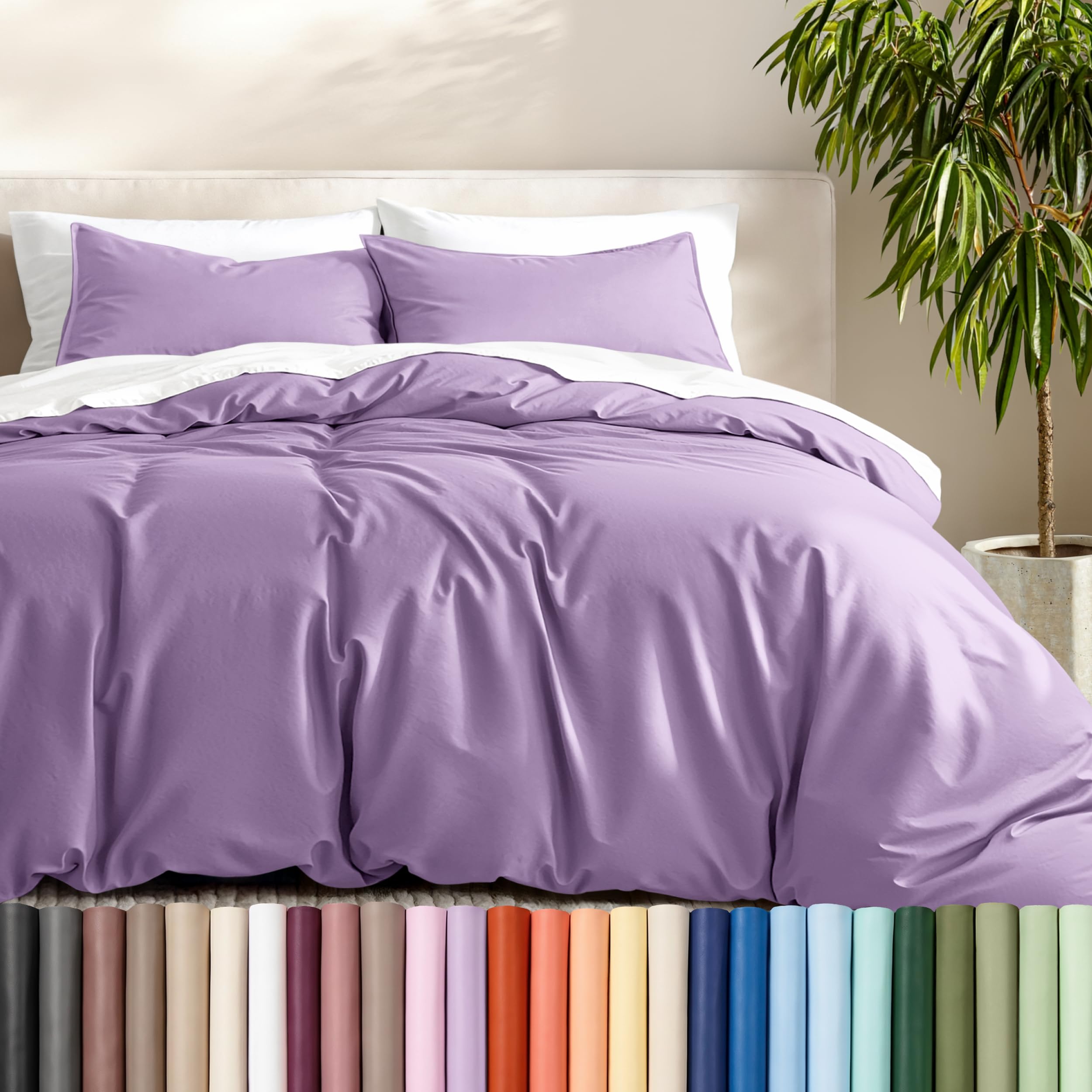 Bare Home Duvet Cover Set 1800 Ultra-Soft (Queen, Lavender) — image 1