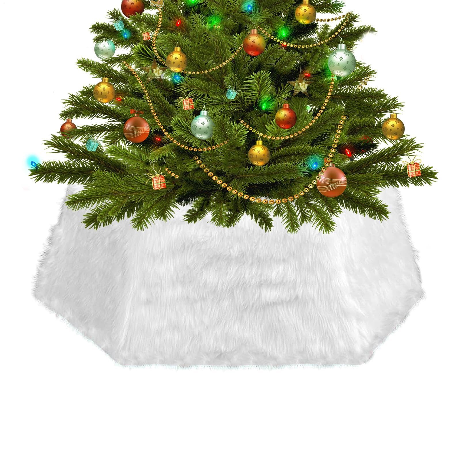 Copri Base Albero Di Natale Decorazioni Boho Con Collare Bianco Natalizio