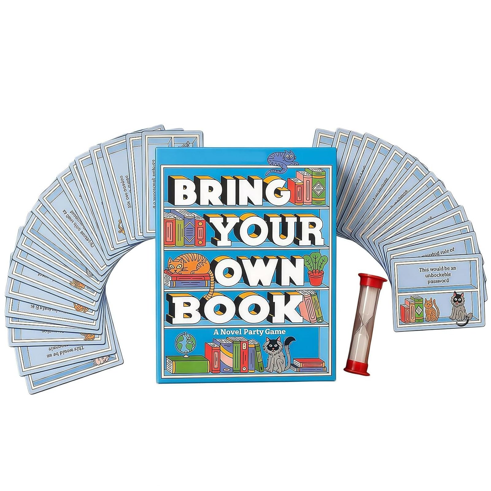 Porta il tuo gioco di società con il libro (1pc) | Gioco di carte con abbinamento di citazioni letterarie, attività di lettura di giochi per famiglie per gli amanti dei libri