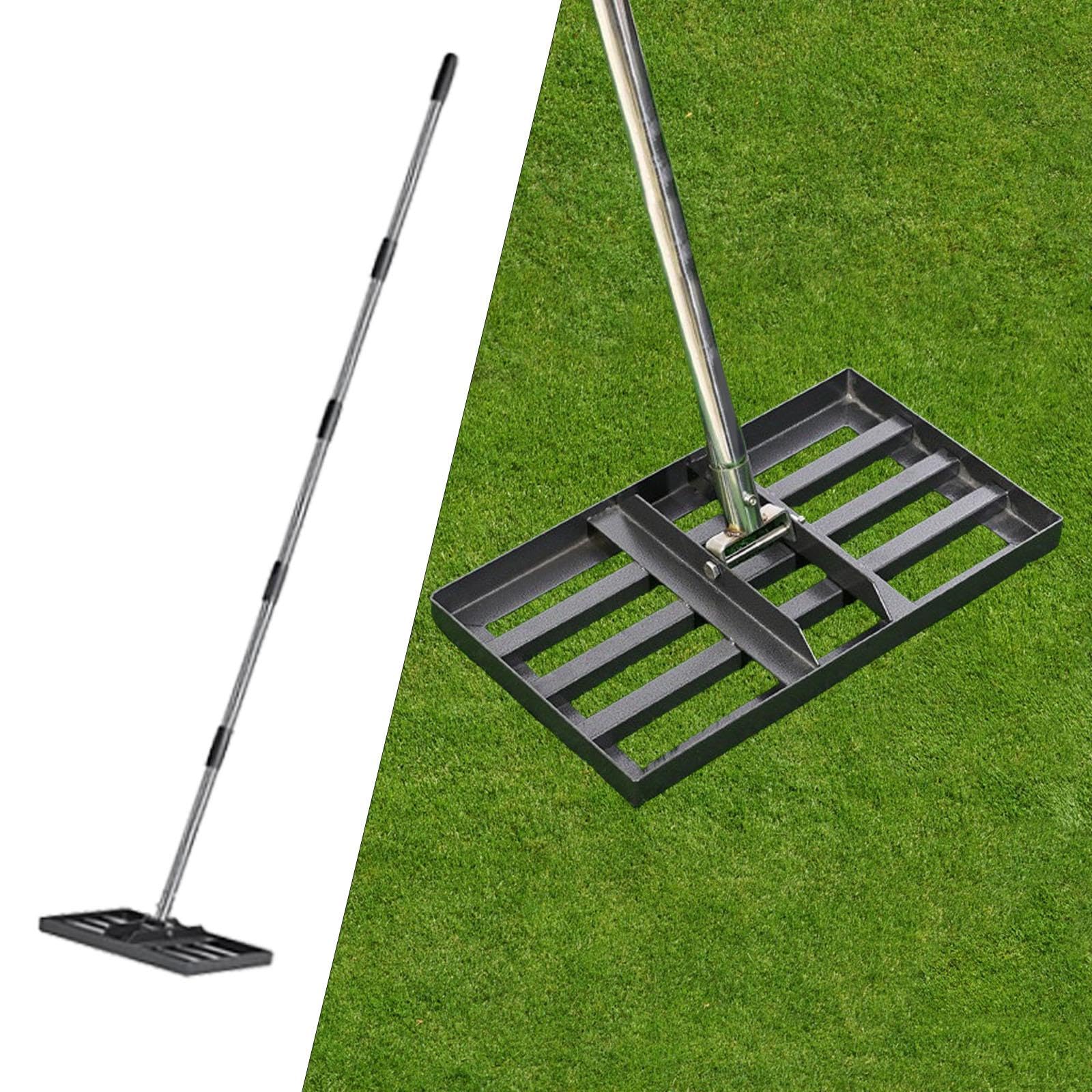 Golf Spianatore Prato Livellatore Attrezzo Acciaio Manico Ergonomico Rastrillo Adatto a Giardinaggio Manutenzione Campo da Golf Cortile Orto, Asta Corta a 5 sezioni