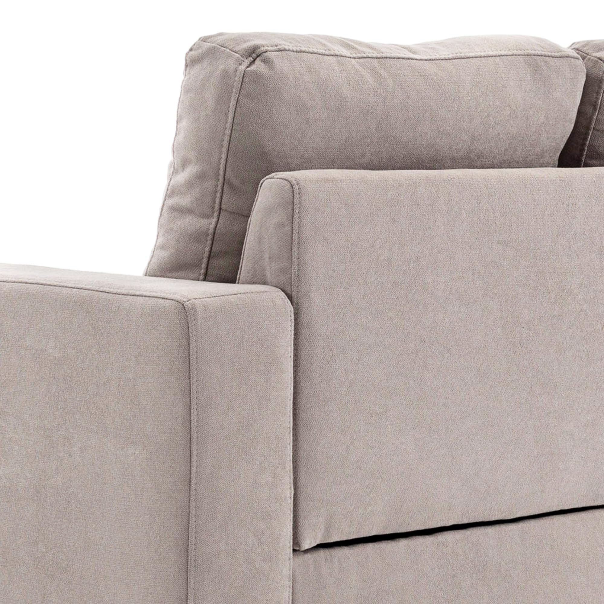 HOMCOM Canapé d'angle en Tissu de Lin, canapé 3 Places, Chaise Longue Reversible Gauche ou Droite, 193 cm, Design scandinave, pour Salon, Appartement, Petit Espace, Pieds en Bois Massif, Gris Clair