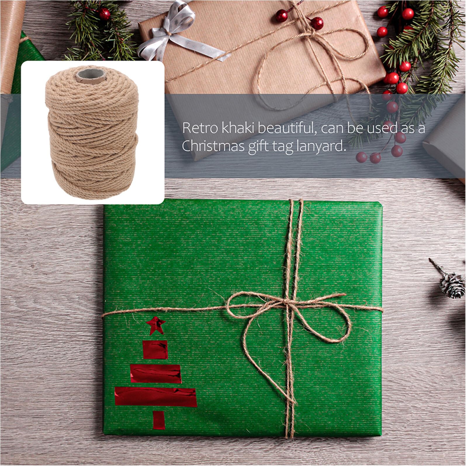 jojofuny Corde Jute Naturelle Tressée Ficelle pour Radeau Jardinage Emballage Colis Projets Décoratifs Intérieur Extérieur