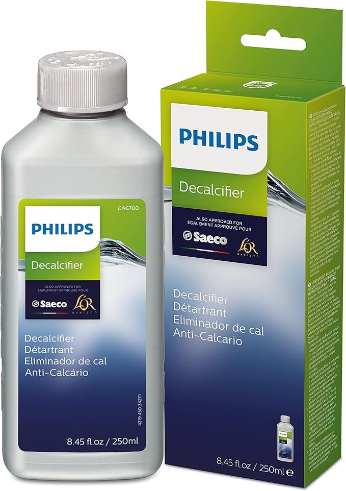 Philips Original Espresso Machine Descaler, Perfect Descalcification for a Prolong Machine Lifetime, 1 Descaling Cycle, Bottle of 250 ml, (CA6700/47)