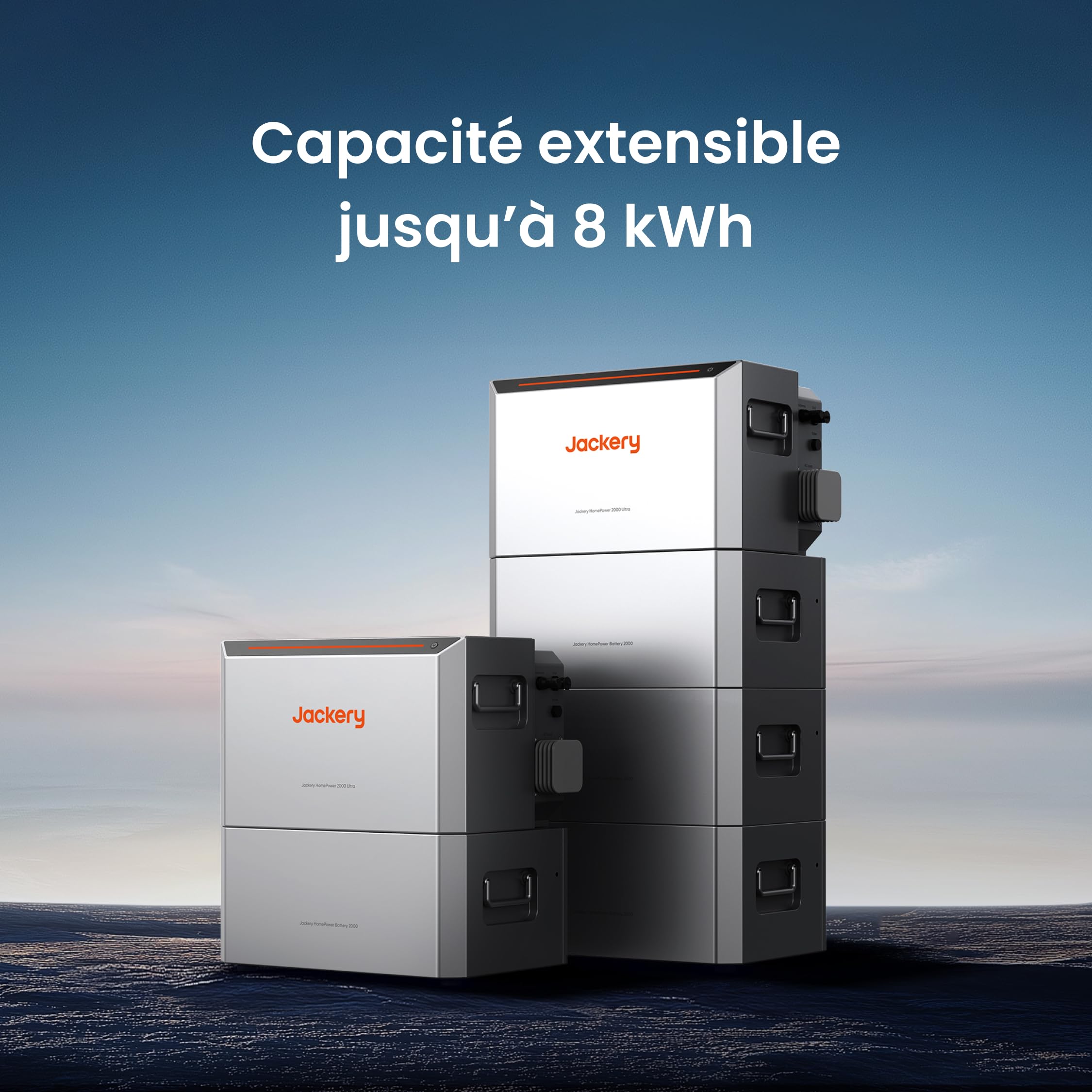 Jackery HomePower 2000 Ultra Batterie Additionnelle pour Kit Solaire, 2048Wh Grande Capacité, Conception Avancée Compatible Sodium-électrique, Compatible avec Station Balcon, Extensible jusqu'à 8kWh