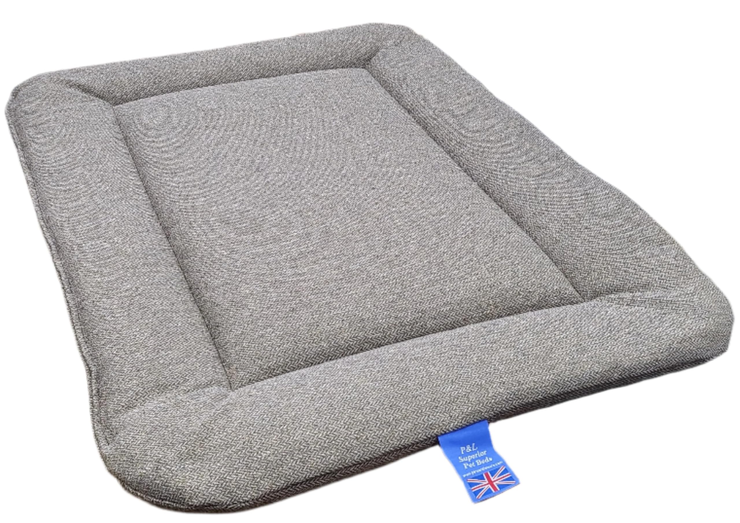 P&L Country Dog Beds Orkney Tweed Rectangular Dog Pad, 78-122cm Length, Machine Washable (Brown, Medium)