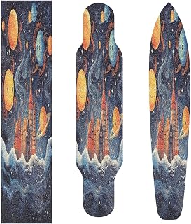 Space Painting Skateboard Grip Tape,No Bubble & Slip Longboard Grip Tape and Scooter Griptape Sheet Sticker Deck Sandpaper for Rollerboard,33x9In