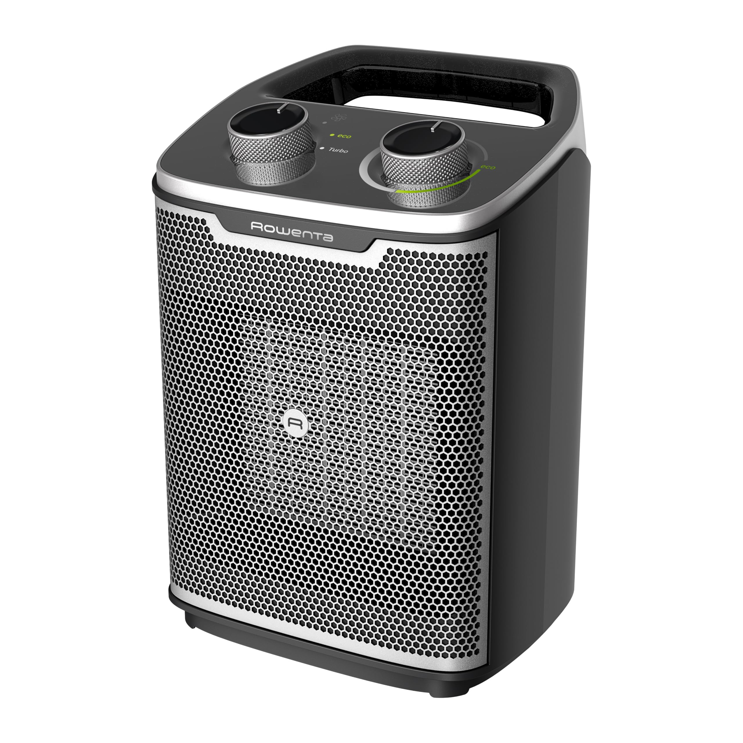 Rowenta Intense Comfort + Heizlüfter, 2 Leistungsstufen, Keramiktechnologie, kompakte Abmessungen, Thermostat, besonders leise, Tragegriff, Schwarz, SO9330F0 [Energieklasse A+++]