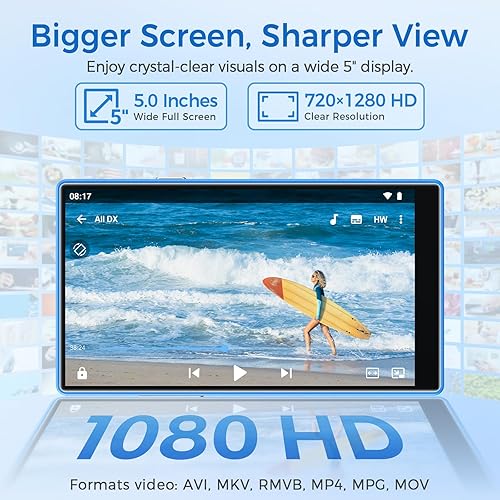 Miniatura 5 de Reproductor de MP3 con Bluetooth y WiFi, pantalla táctil, blanco