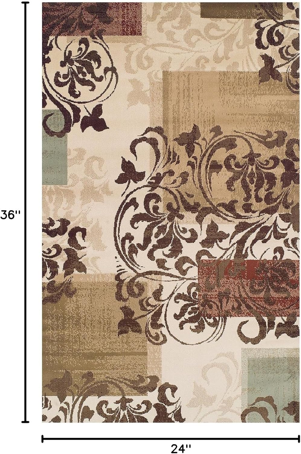 BLUENILEMILLS Transitional Scroll Modern Jute Backing Soft and Durable Indoor Area Rug, 2' x 3', Ivory by Blue Nile Mills