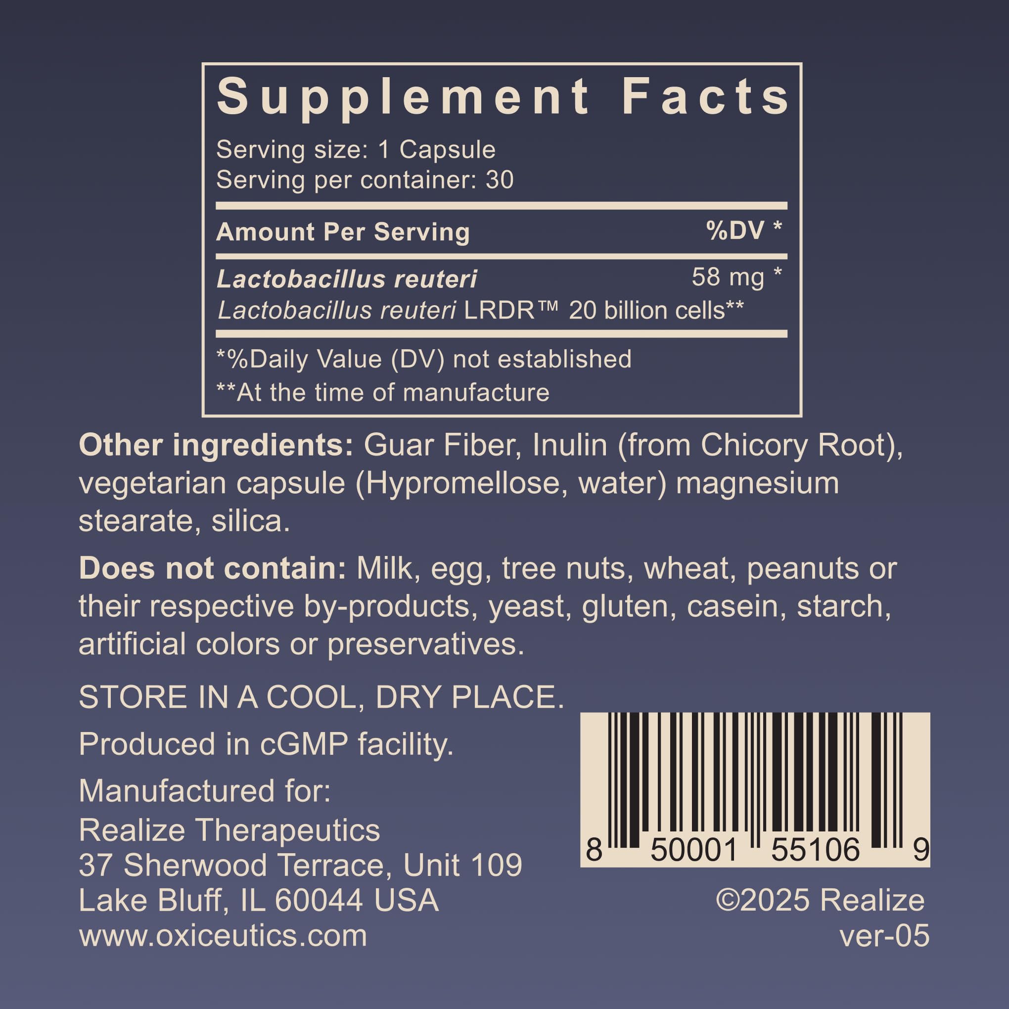 MyReuteri™ 20 Billion CFU Probiotic – Enhanced-Strength L. reuteri LRDR™ + FOS Prebiotic – by Dr. William Davis – Makes Yogurt-Like Superfood – 30 Veg Capsules