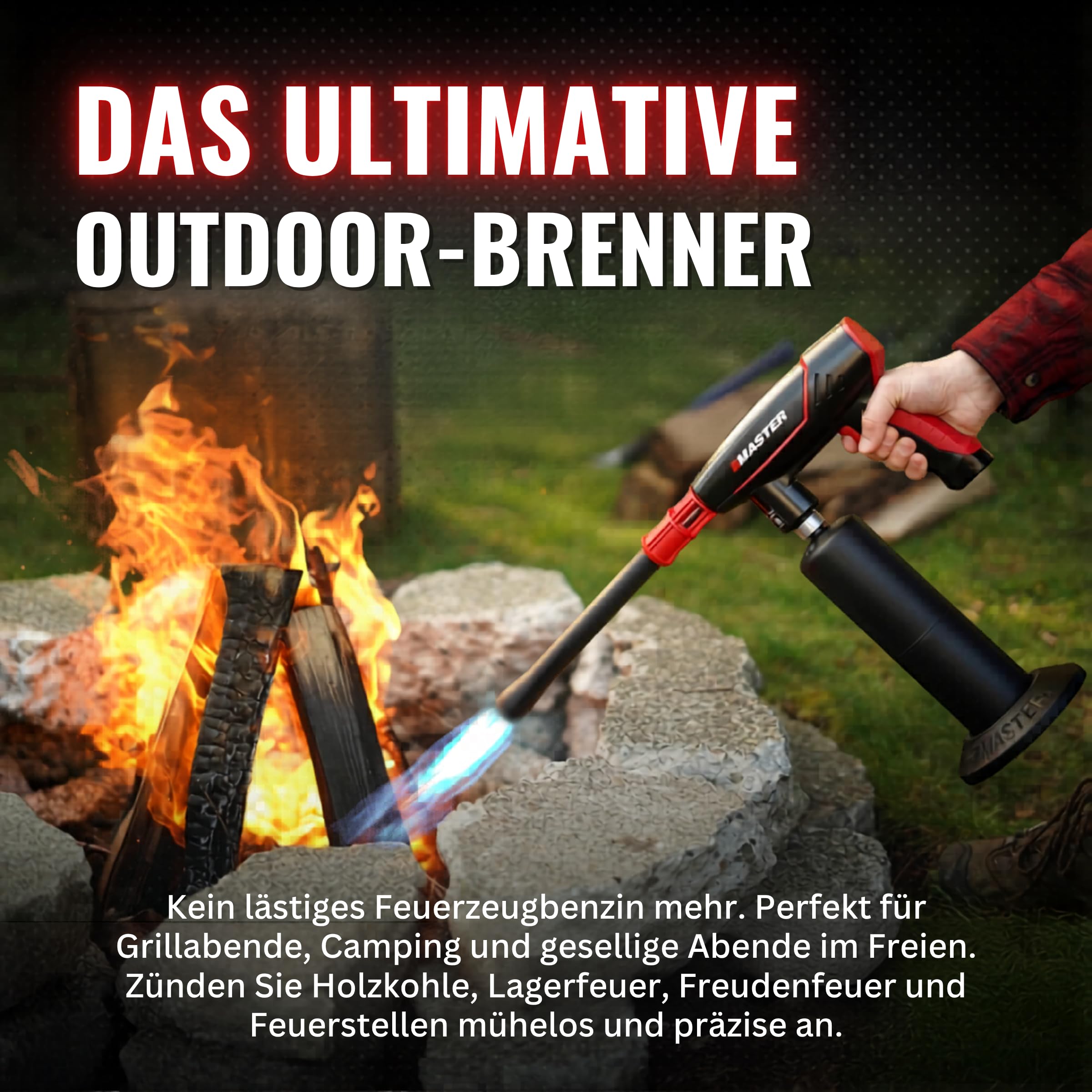 Master Appliance VMAX-550 2-in-1 Grillpistole & Sous Vide Fackel - Ultimativer Outdoor-Propan-Feueranzünder zum Grillen, Anbraten, Camping & mehr